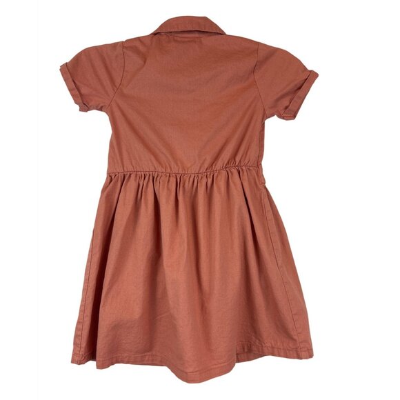 Little Lass Button-Up Dress Girls Size 5 Embroidered Floral - Picture 2 of 7